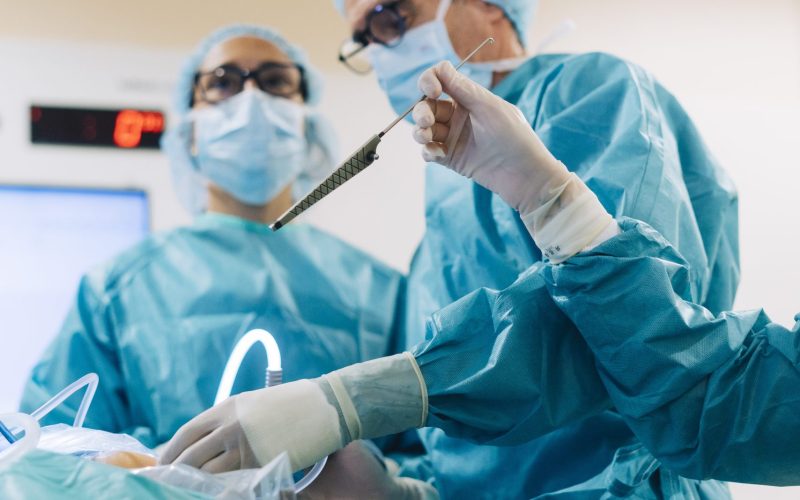 Team of surgeons operating in the hospital